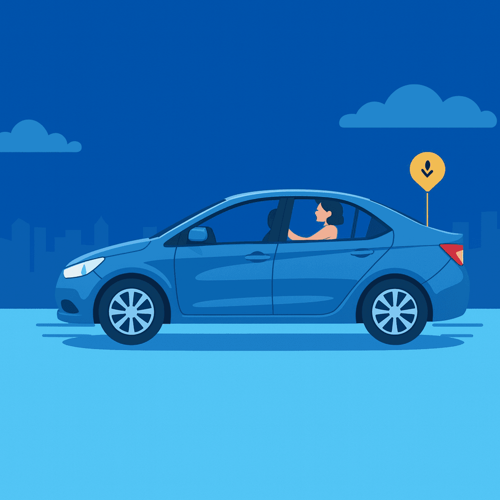 Ilustração de carro representando o Tripda